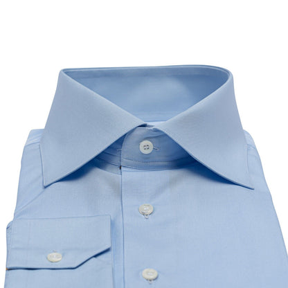 690$ LUXURY GERLIN Shirt Solid Blue T.Mason Cotton 17 - 43 2E ZILLI