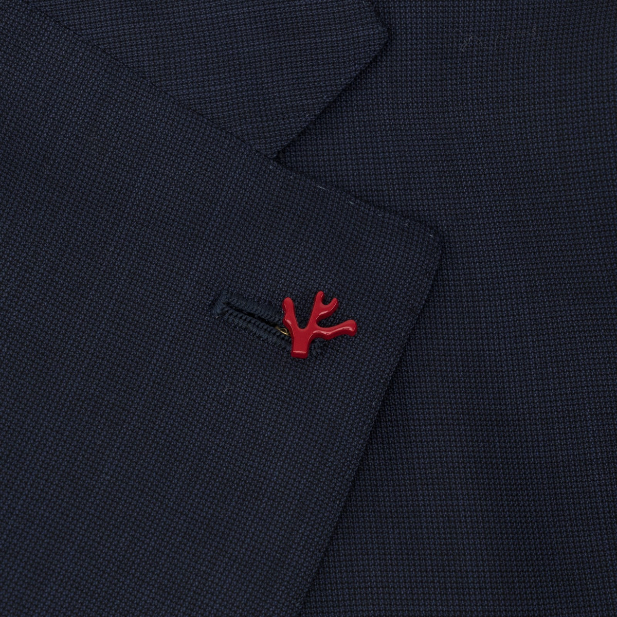 $6950 ISAIA "Amalfi" Blue Hand-Sewn Suit Fine Wool Textured 44 US / 54 EU 9R
