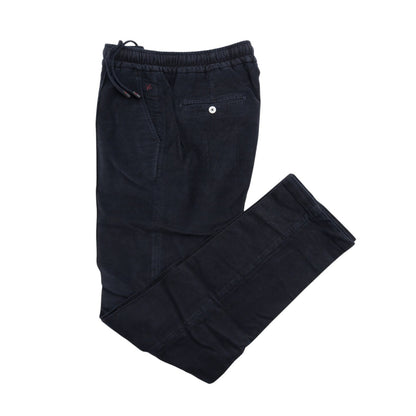 1050$ ISAIA Blue Navy Drawstring Pant Velvet Cotton Regular Fit  34 US / 50 IT