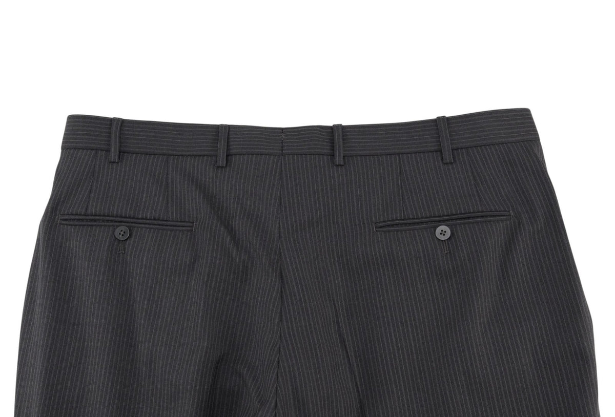 $6600 ISAIA "Capri" Charcoal Suit Fine Wool 4 Season Striped 46 US / 56 EU 8R