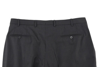 $6600 ISAIA "Capri" Charcoal Suit Fine Wool 4 Season Striped 46 US / 56 EU 8R