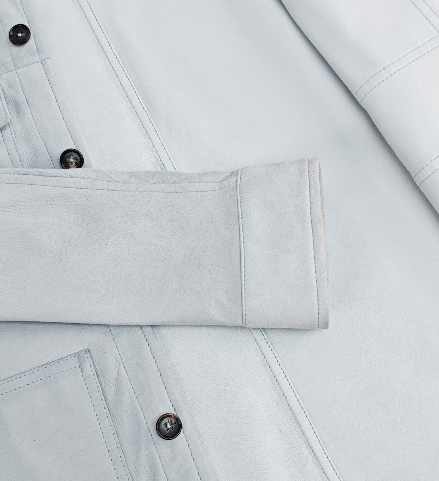 5500$ ISAIA NAPOLI Ice Overshirt Jacket 100% Suede Lambskin Leather