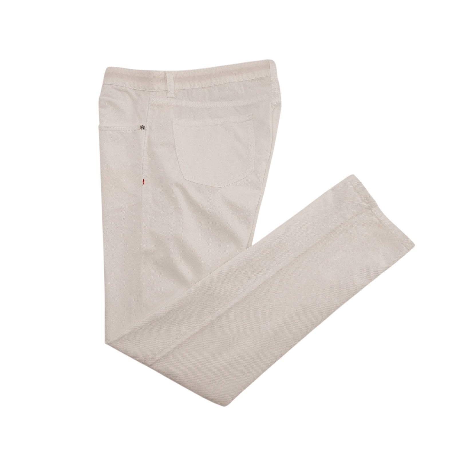 690$ ISAIA NAPOLI White Denim Jeans 5 Pockets Pant Cotton 38 US / 54 EU R