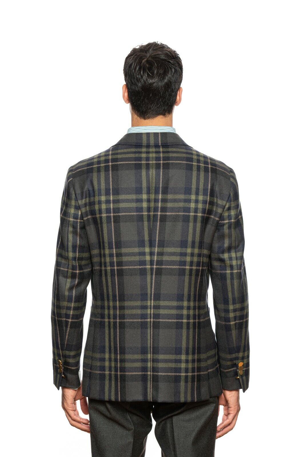 $2295 BELVEST Blue Green Wool Check Jacket Blazer 42 US / 52 EU Drop 7R  