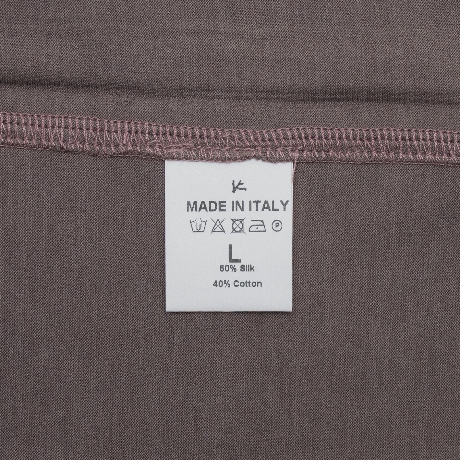 750$ ISAIA NAPOLI Plum Handmade T-shirt Jersey Cotton Silk Made in Italy