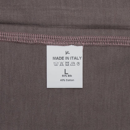750$ ISAIA NAPOLI Plum Handmade T-shirt Jersey Cotton Silk Made in Italy