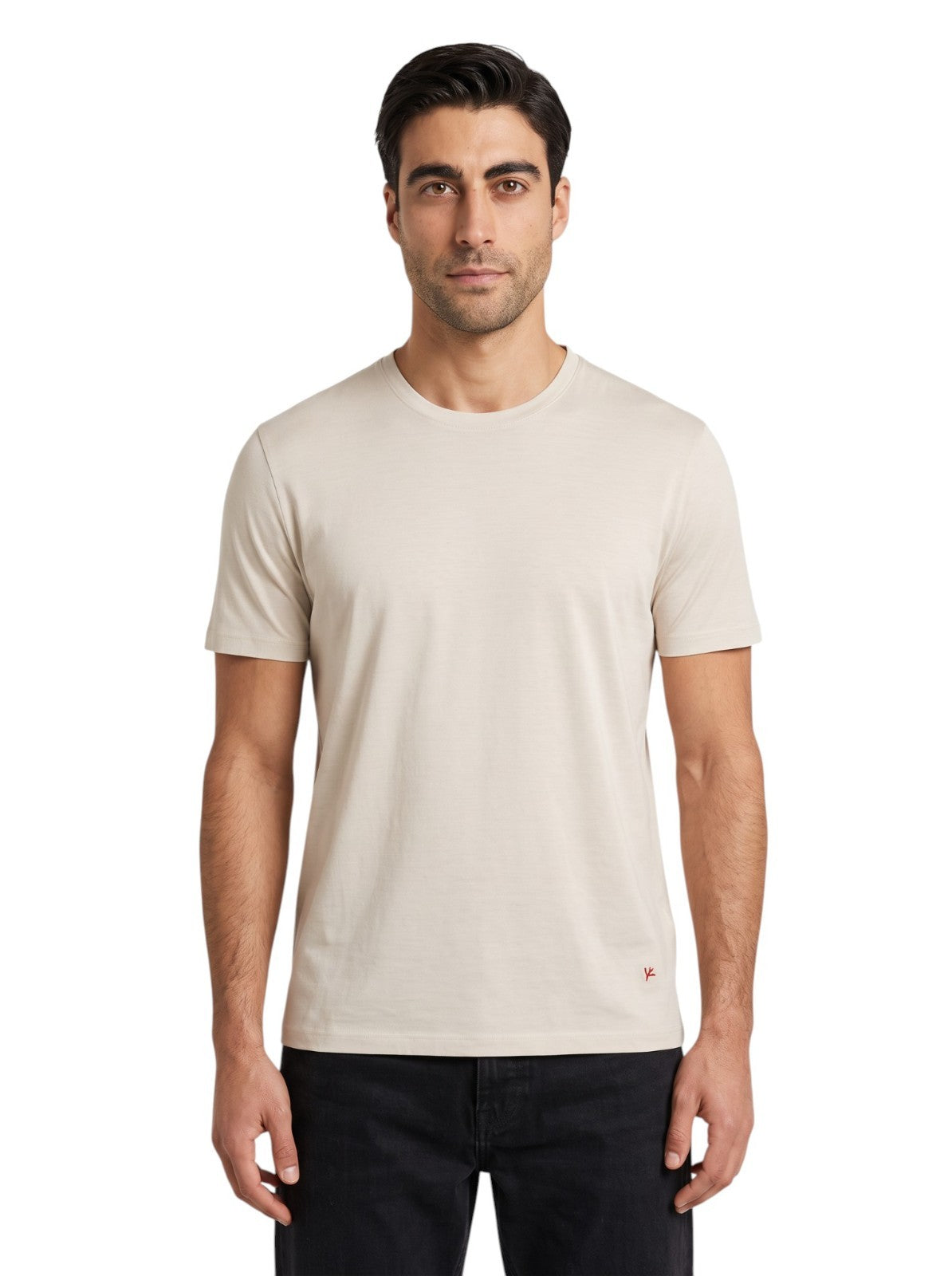 595$ ISAIA NAPOLI Ivory Handmade T-Shirt Jersey Cotton - Silk  Size XL