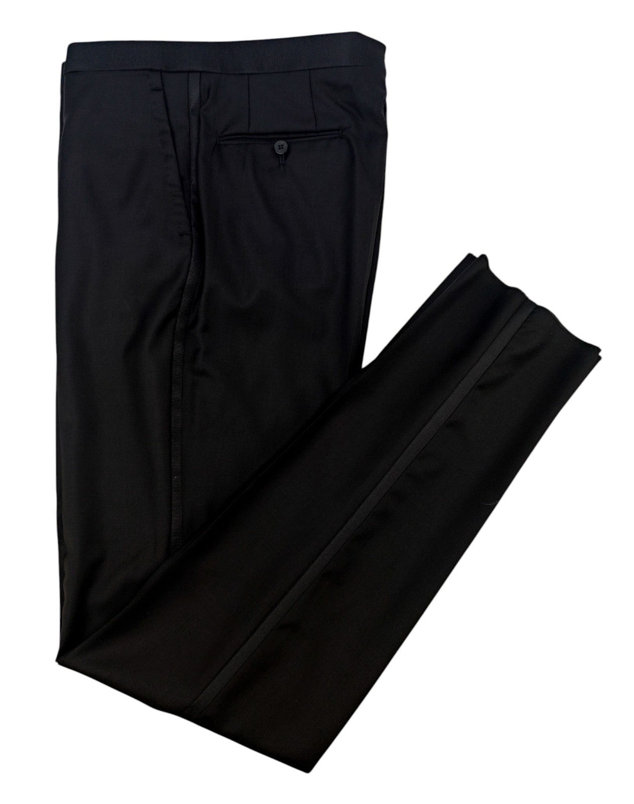 $7120 ISAIA NAPOLI Sanita "Aquaspider" Black Tuxedo Suit Hand-Sewn Wool 160's 8R