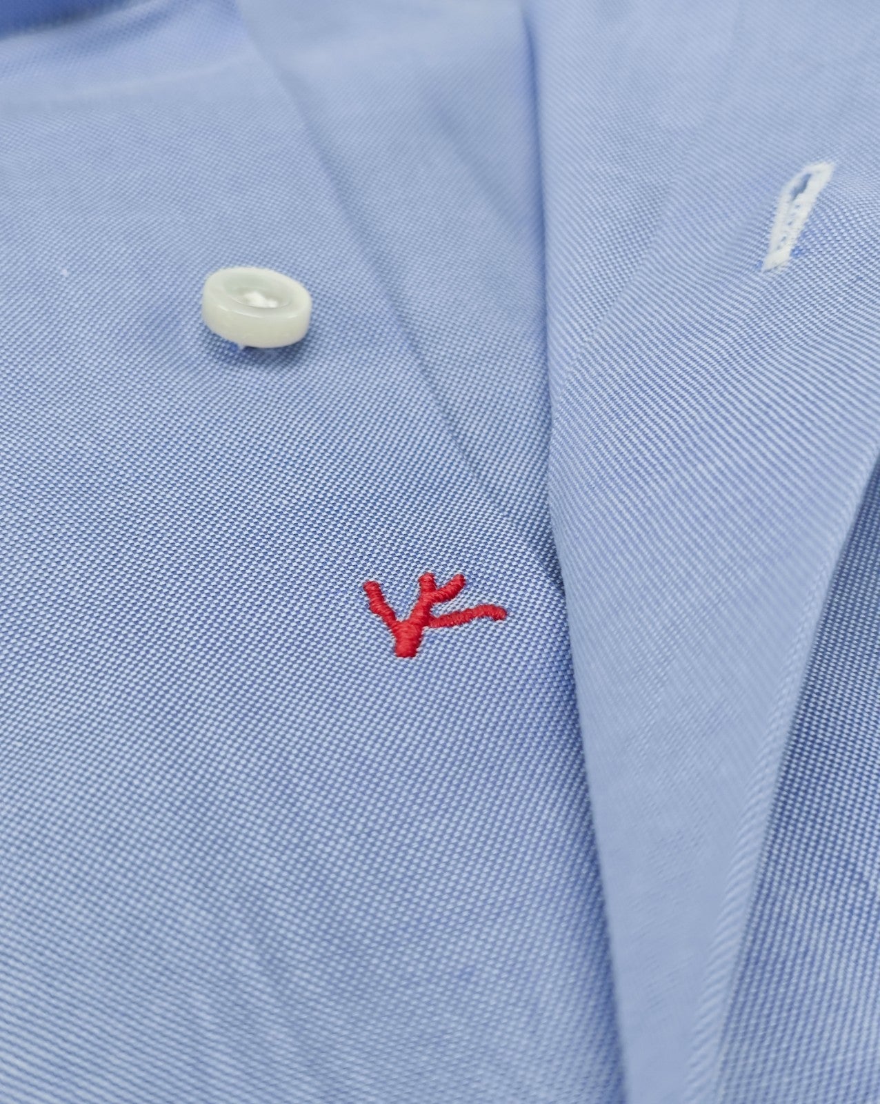 780$ ISAIA NAPOLI "Mix" Dress Shirt Blue Solid Oxford Cotton 15.75 - 40