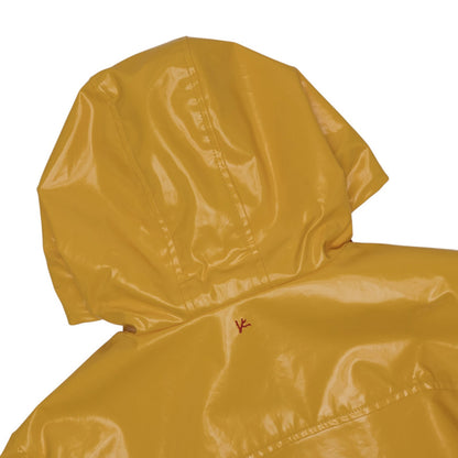 5500$ ISAIA NAPOLI Parka Zip Raincoat Yellow Coated Waterproof Cotton Size M