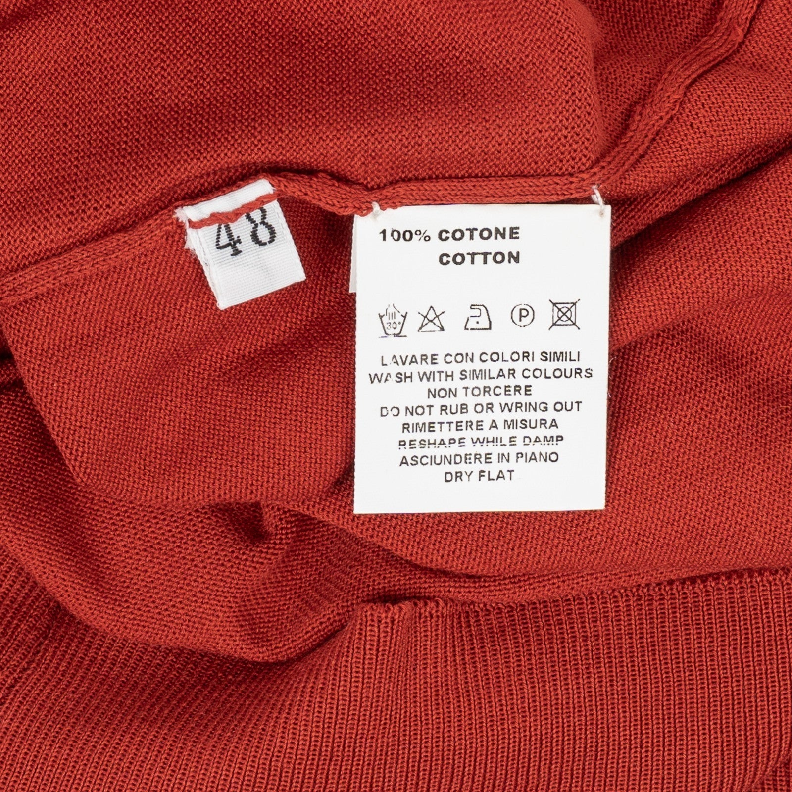 350$ RUBINACCI NAPOLI Rust Polo Sweater Cotton 38 US / 48 EU