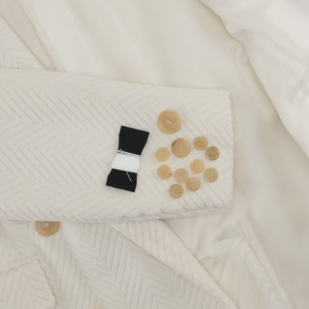 $9250 ISAIA Sartorial Martingale Marshal Overcoat Coat Ivory Wool & Angora