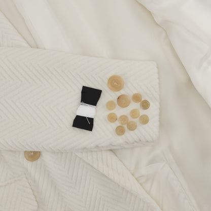 $9250 ISAIA Sartorial Martingale Marshal Overcoat Coat Ivory Wool & Angora