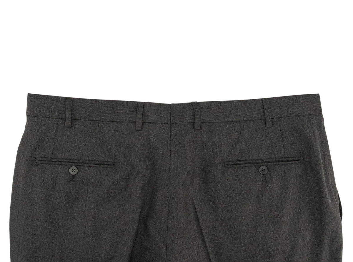 $6550 ISAIA NAPOLI "Capri" Charcoal Gray Suit Hand-Sewn Fine Wool Micro Checks