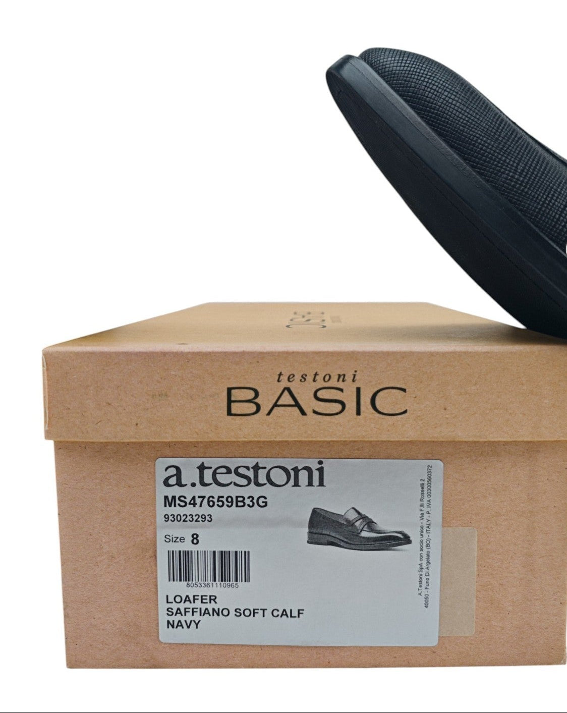 1250$ TESTONI BOLOGNA Blue Loafer Shoes Saffiano Soft Calf 8 UK / 9 US / 42 IT
