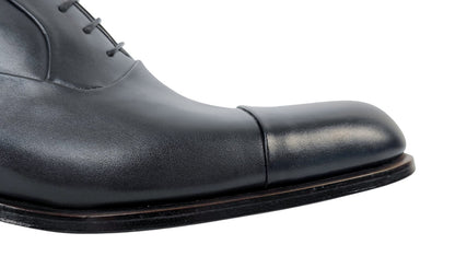 1250$ TESTONI Oxford Shoes Blue Bolognese Goodyear Lux Calf 8 UK / 9 US / 42 IT