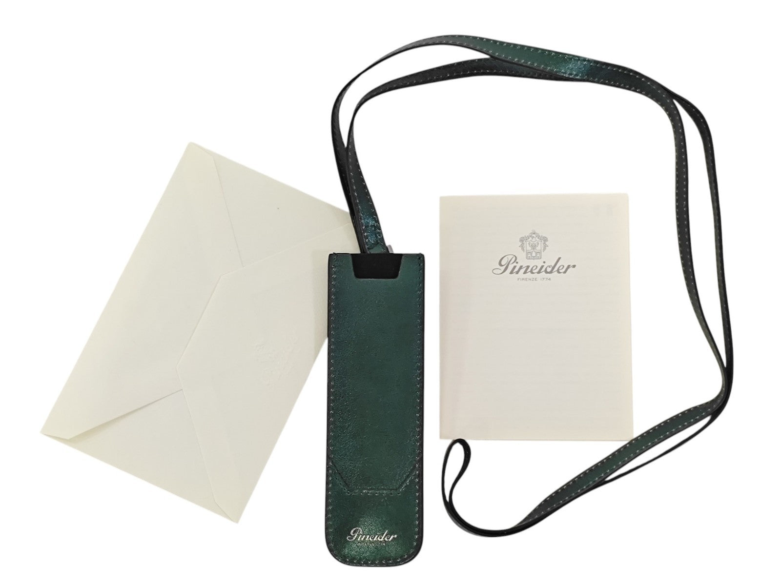 150$ PINEIDER FIRENZE 1774 "Metro Smooth" Pen Holder Calf Laminated Green