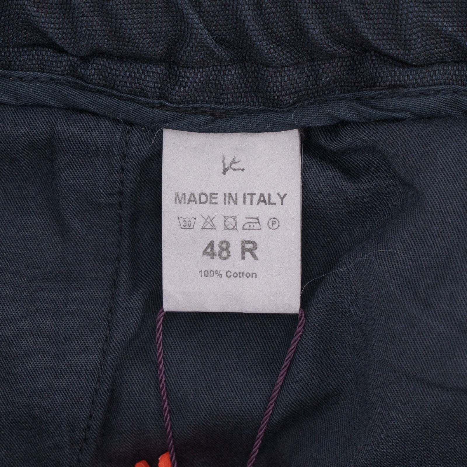 1050$ ISAIA NAPOLI Blue Navy Drawstring Pant Cotton Slim Tapered 32 US / 48 EU