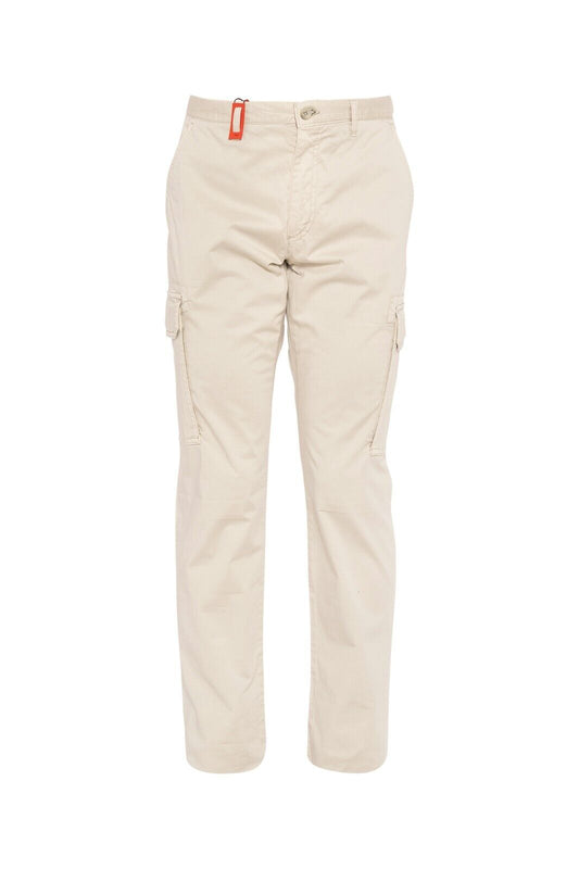 850$ ISAIA NAPOLI Beige Cargo Trouser Sport Pant Cotton Slim Fit