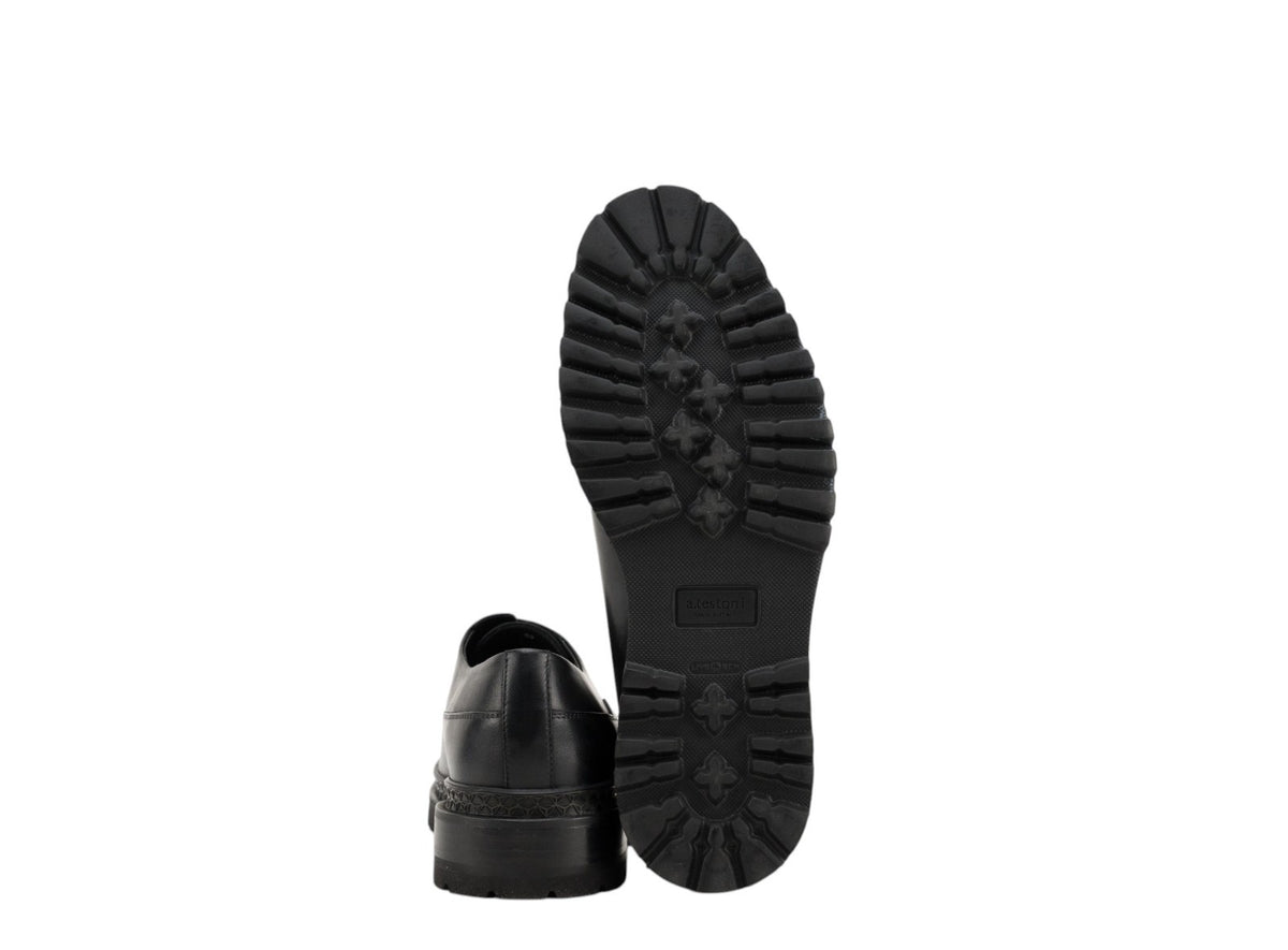 1050$ TESTONI Derby Sport Napa Calf Black 8 UK / 9 US / 42 IT
