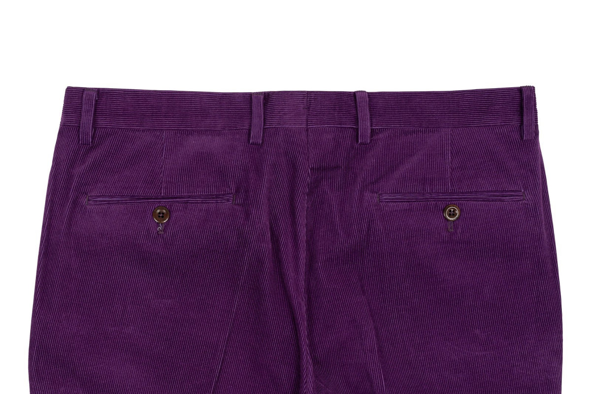 625$ RUBINACCI NAPOLI "Luca" Violet Cotton Corduroy Trouser Pant Made in Napoli