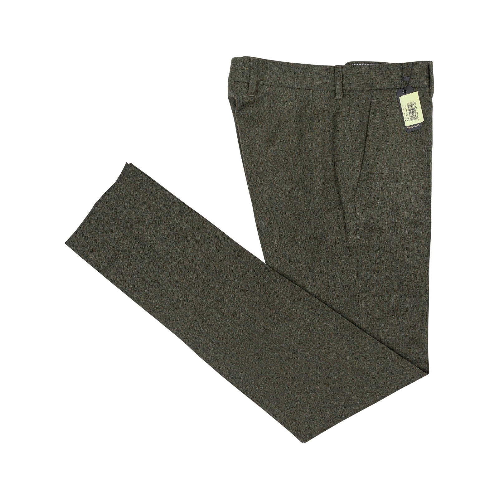 670$ RUBINACCI NAPOLI English Green Trouser Pant Flannel Wool 30 US / 46 EU