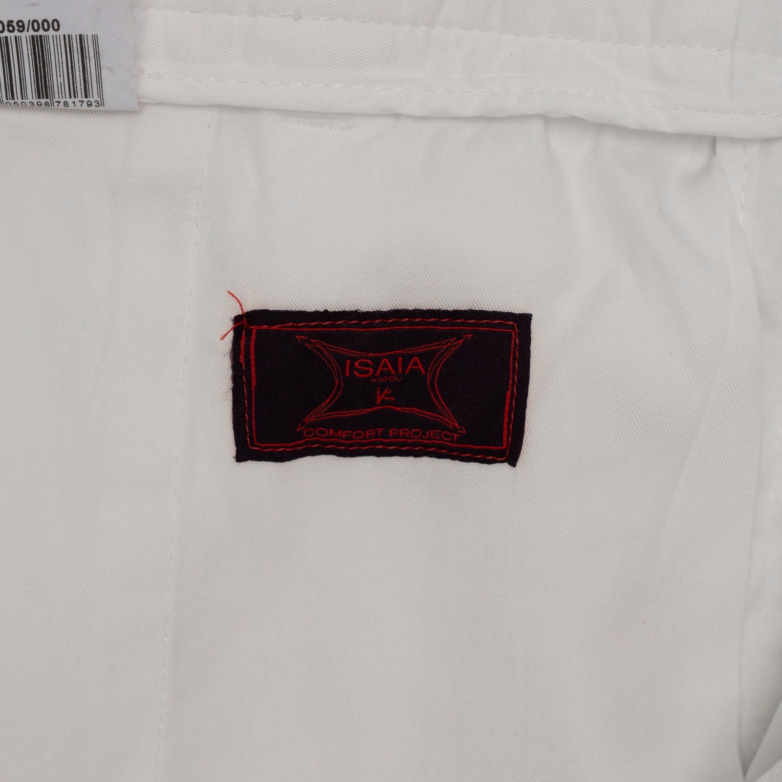 850$ ISAIA NAPOLI White Cargo Trouser Pant Cotton Cashmere Slim 36 US / 52 EU