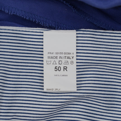 720$ ISAIA NAPOLI Cobalt Blue Chino Pant Mako Cotton Slim 34 US/50 EU