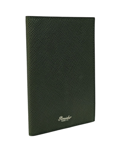220$ PINEIDER FIRENZE 1774 Passport Holder Saffiano Grain Calf Serpentino Green