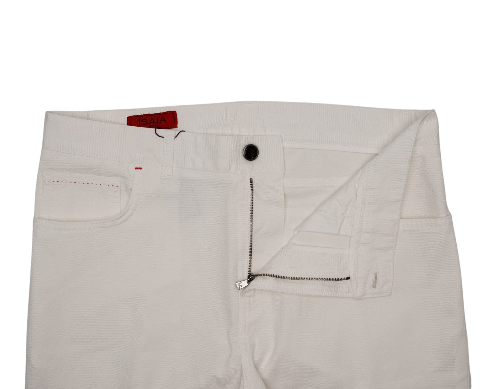 690$ ISAIA NAPOLI White 5 Pockets Denim Jeans Pant Cotton Slim Fit 34 US / 50 EU