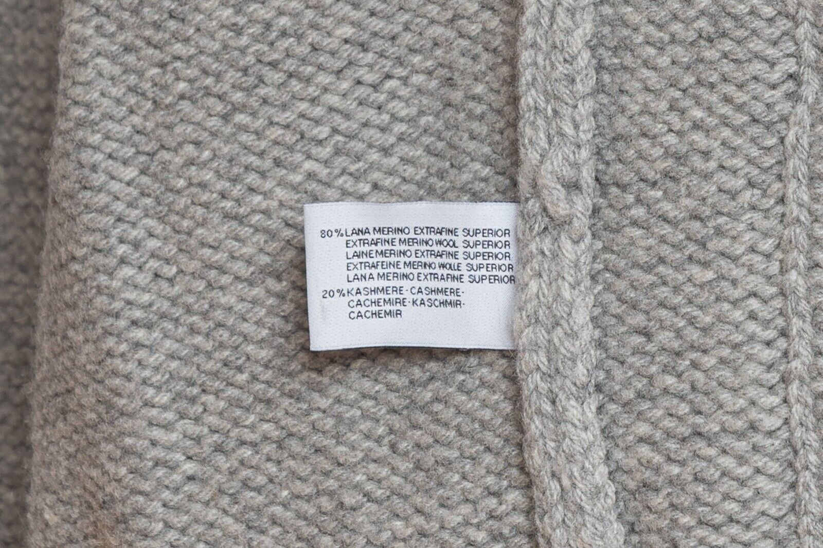 850$ DELLA CIANA CASHMERE Cardigan Thick Gray Wool Merinos Superior / Cashmere