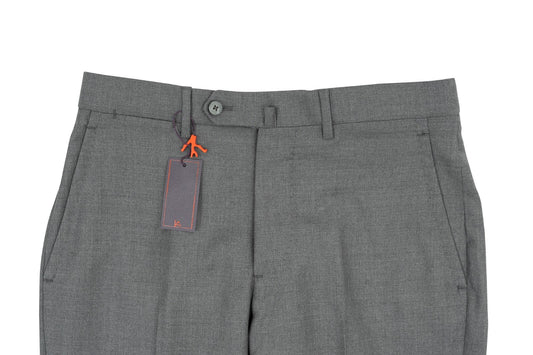 1250$ ISAIA NAPOLI Gray Sartorial Hand-Sewn Dress Pant Soft Wool 7R