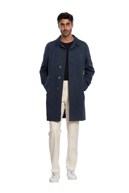 $1650 BOGLIOLI MILANO Blue "DUSTER" Coat Cotton Twill 40 US / 50 EU