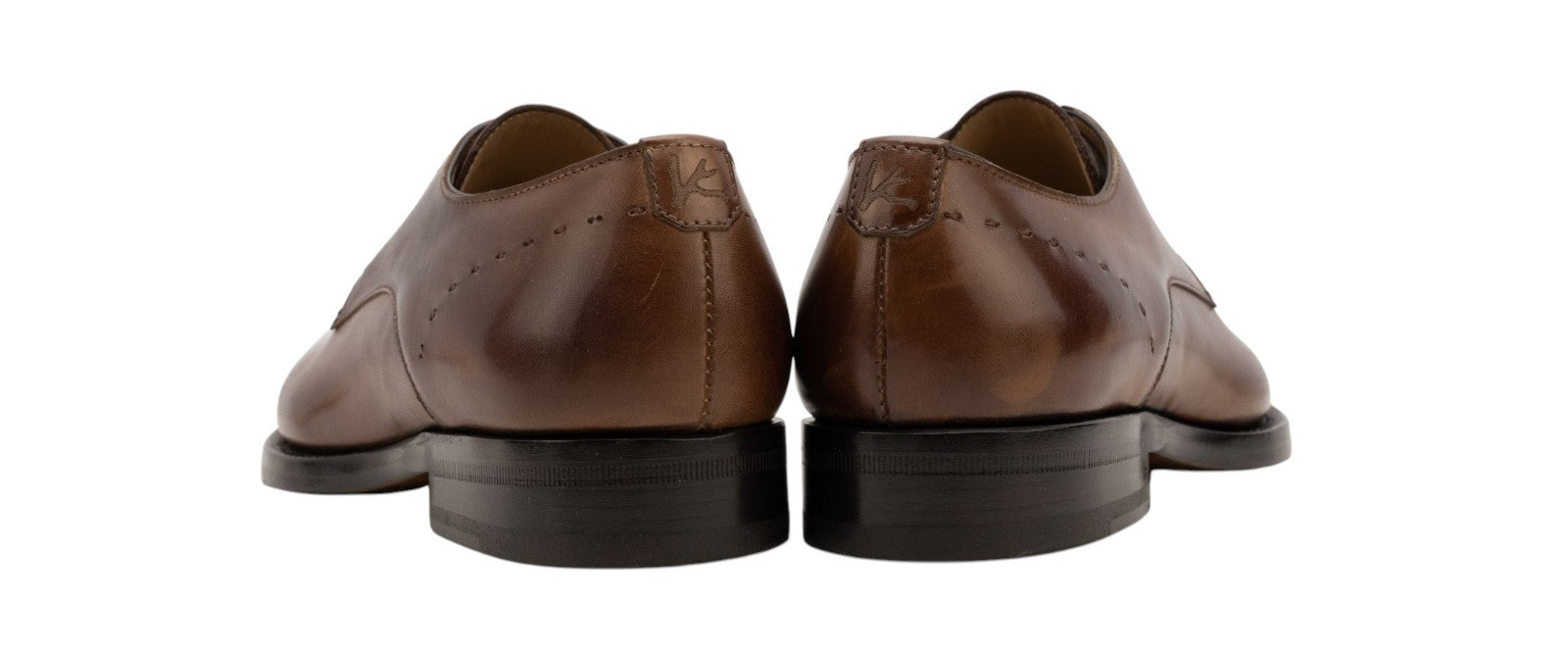 ISAIA NAPOLI Brown Caramel Derby Shoes Calf Leather Handmade 5 UK / 6 US / 39 IT