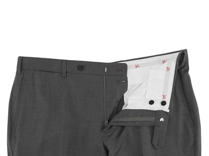 $6550 ISAIA NAPOLI "Capri" Charcoal Gray Suit Hand-Sewn Fine Wool Micro Checks