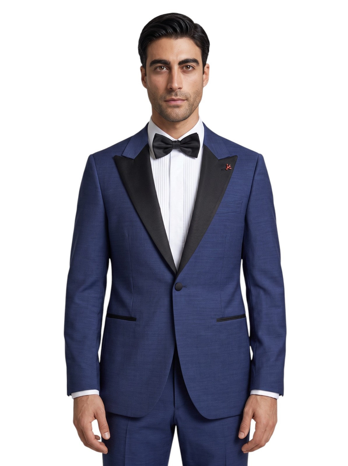 $5995 ISAIA NAPOLI "Sanita" Blue Peak Lapel Tuxedo Suit Wool Wool - Mohair