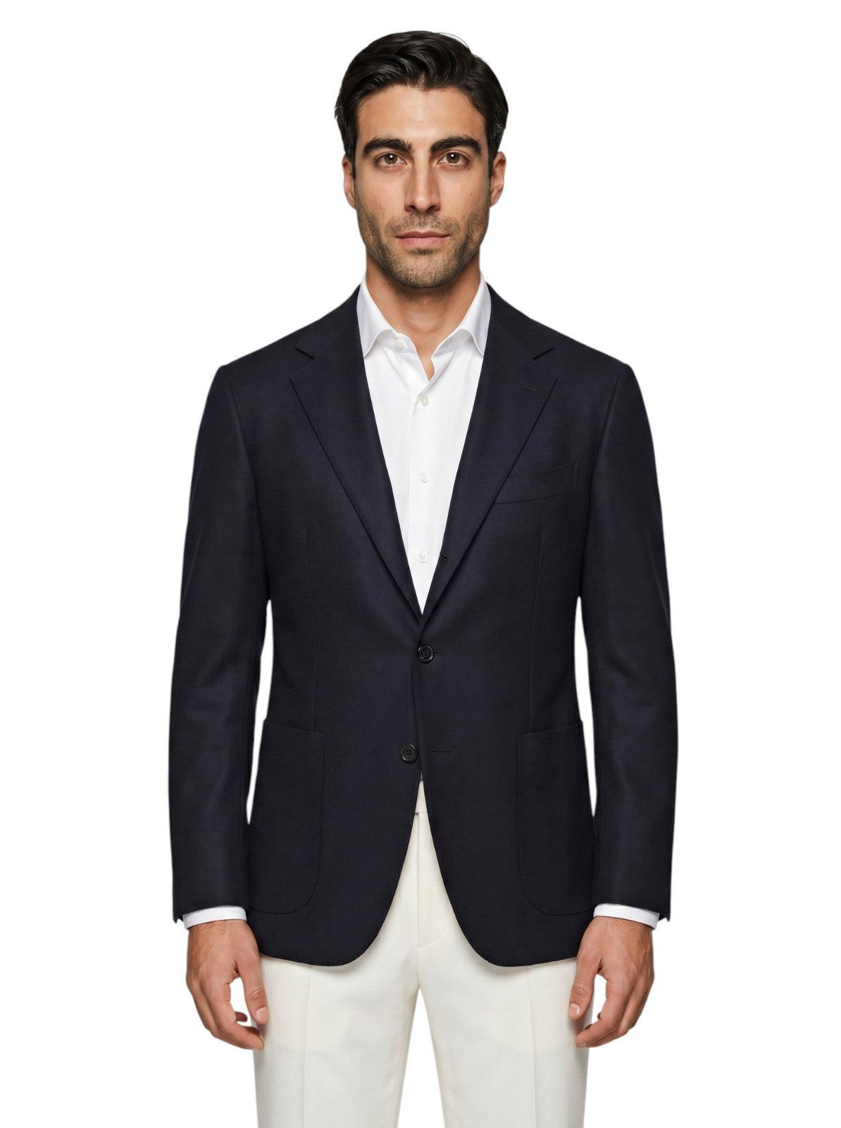 1800$ SARTORIO KITON Blue Midnight Jacket Sport Coat Wool 14 Micr 38 US 48 EU 7R