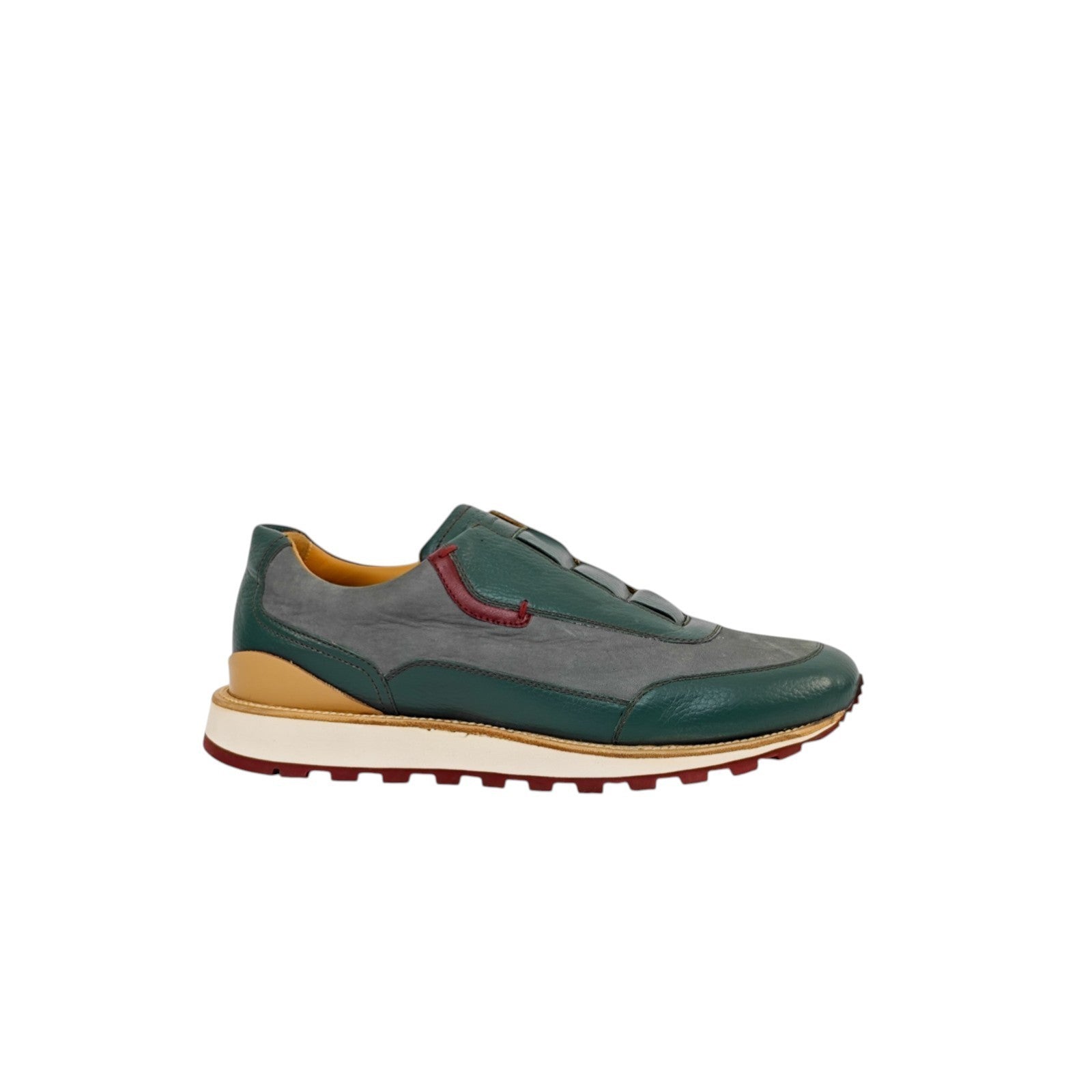 1100$ TESTONI "Moena" SlipOn Sneaker Nabuk Calf + Deerskin  8 UK / 9  US / 42 IT