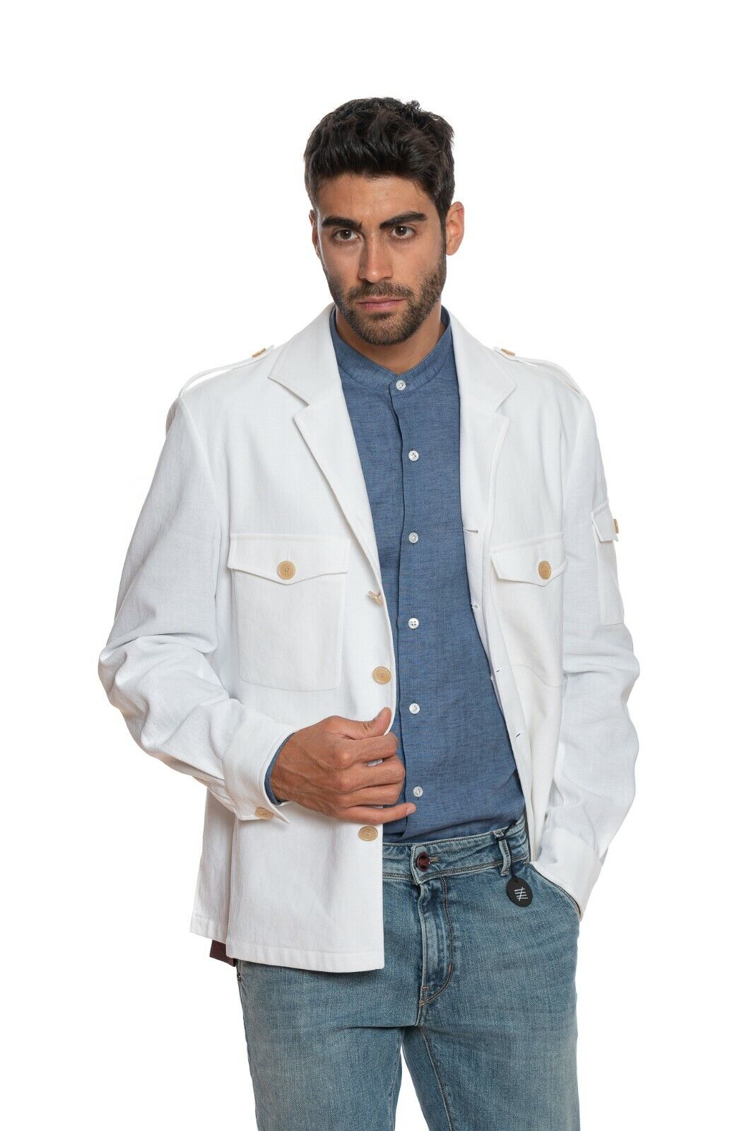 1200$ BELVEST Sartorial Jacket Military Style Linen Cotton JACKETINTHEBOX Editio