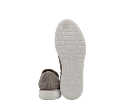 1050$ GIORGIO ARMANI Sneaker Shoes Slip-On Taupe Woven Suede 6 UK / 7 US / 40 IT