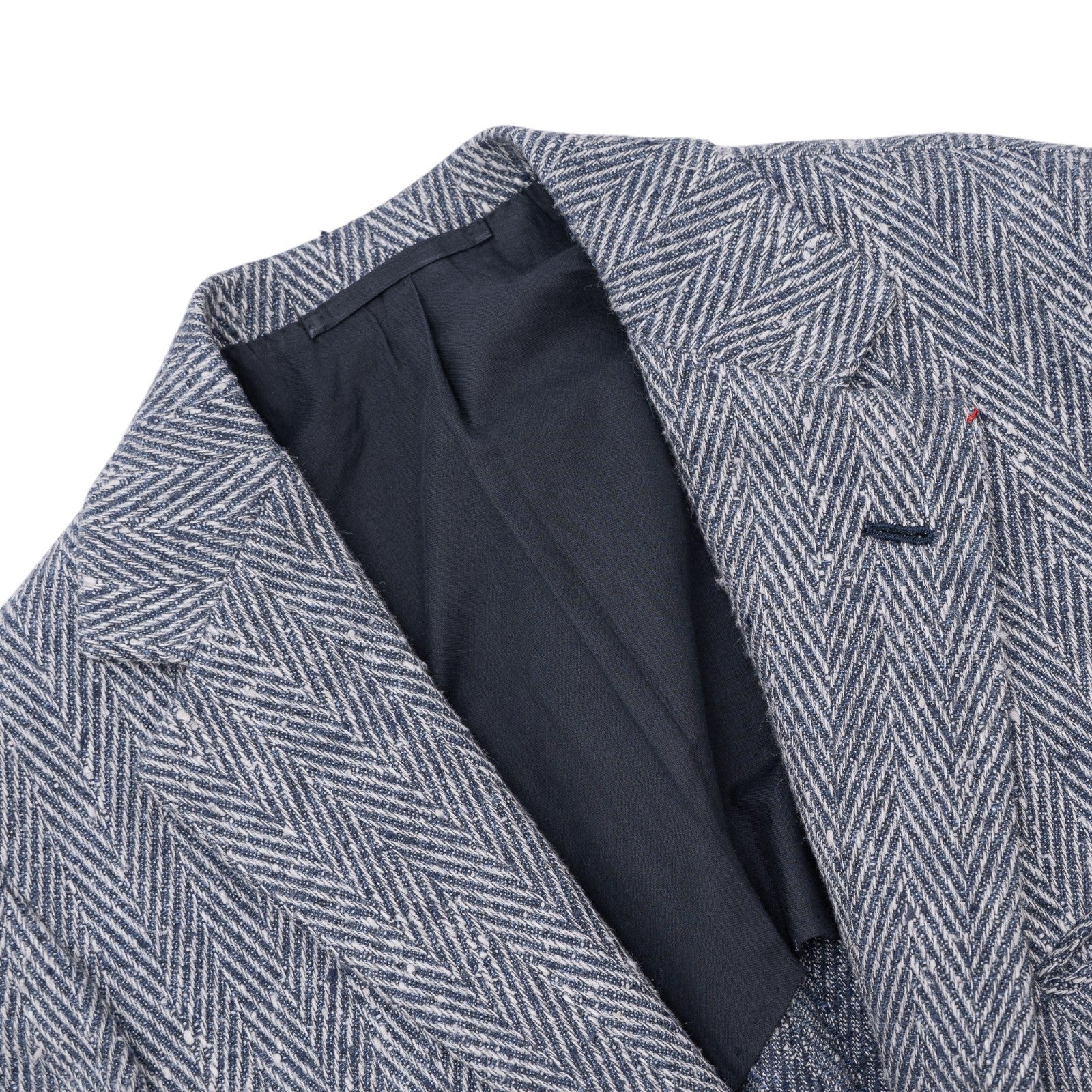 Sartoria DALCUORE NAPOLI Hand-Sewn Jacket Sport Coat Linen Silk Cotton Blue