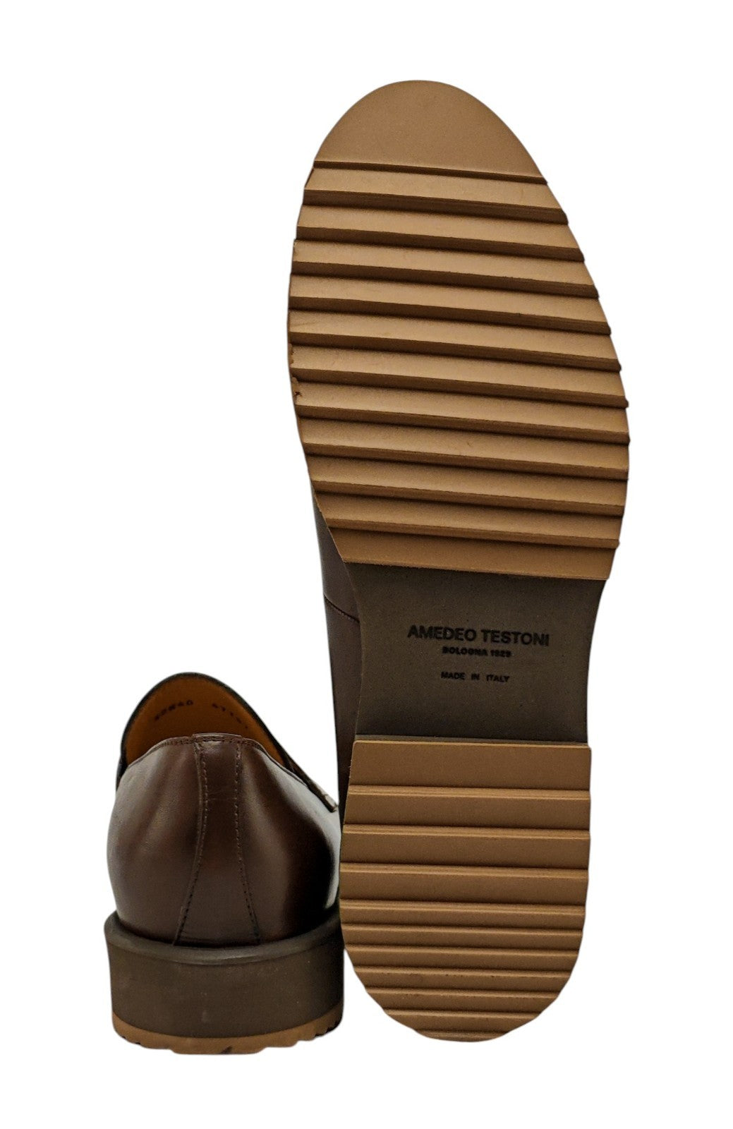 1250$ TESTONI "Pisa" Brown Loafer Shoes Calf Espresso 8 UK / 9 US / 42 IT