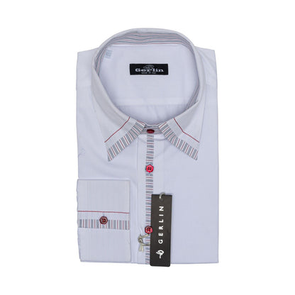 LUXURY 690$ GERLIN Shirt White SUPRALUX ALUMO Cotton 16-41 1B ZILLI