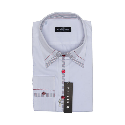 LUXURY 690$ GERLIN Shirt White SUPRALUX ALUMO Cotton 16-41 1B ZILLI