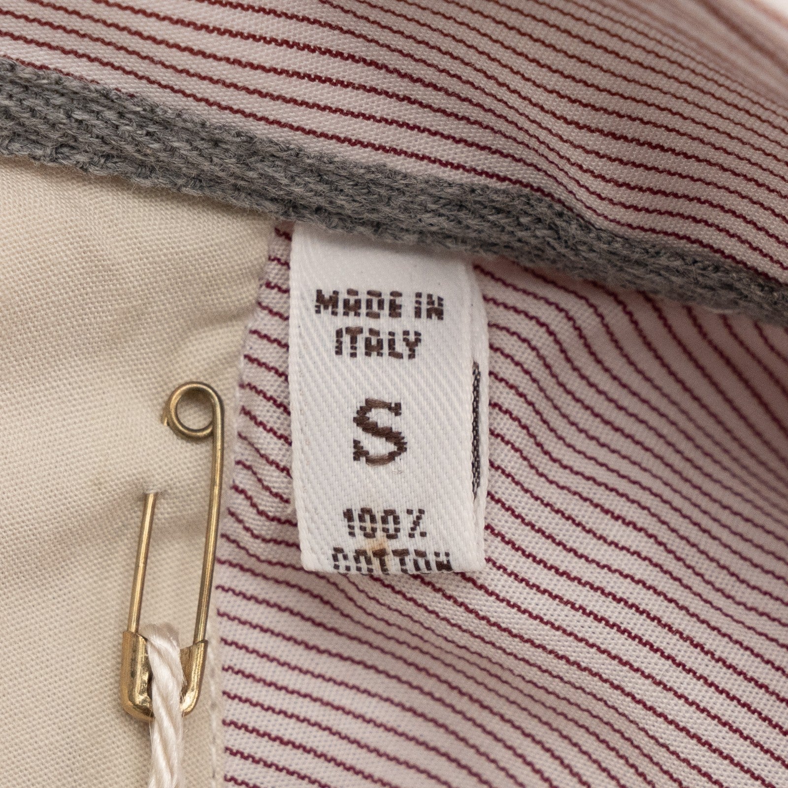 950$ BRUNELLO CUCINELLI Shirt Red Striped Pocket Button-Down Cotton Size S
