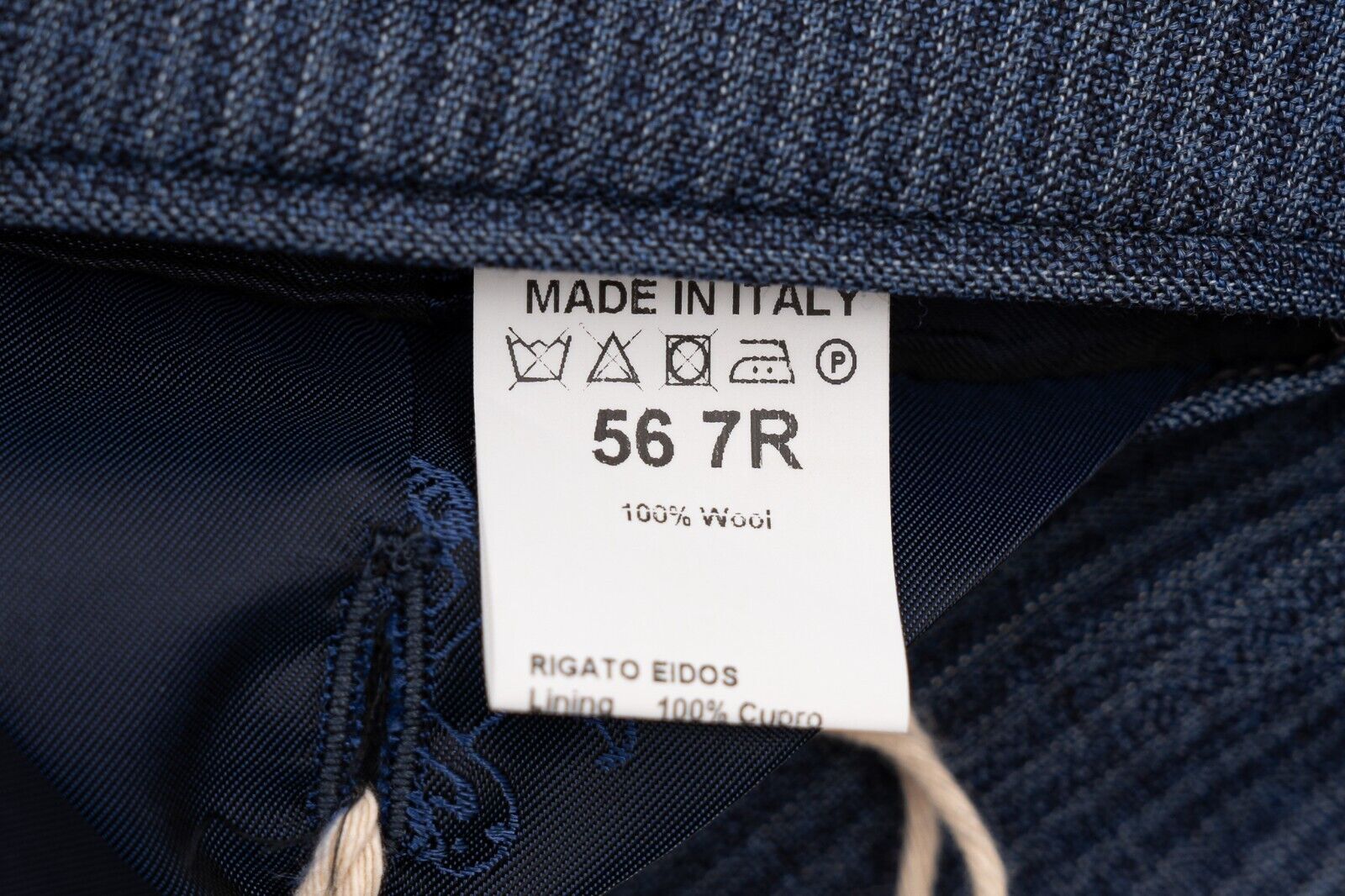 $1900 EIDOS by ISAIA NAPOLI Blue Striped Suit Wool 46 US / 56 EU Drop 7 Regular