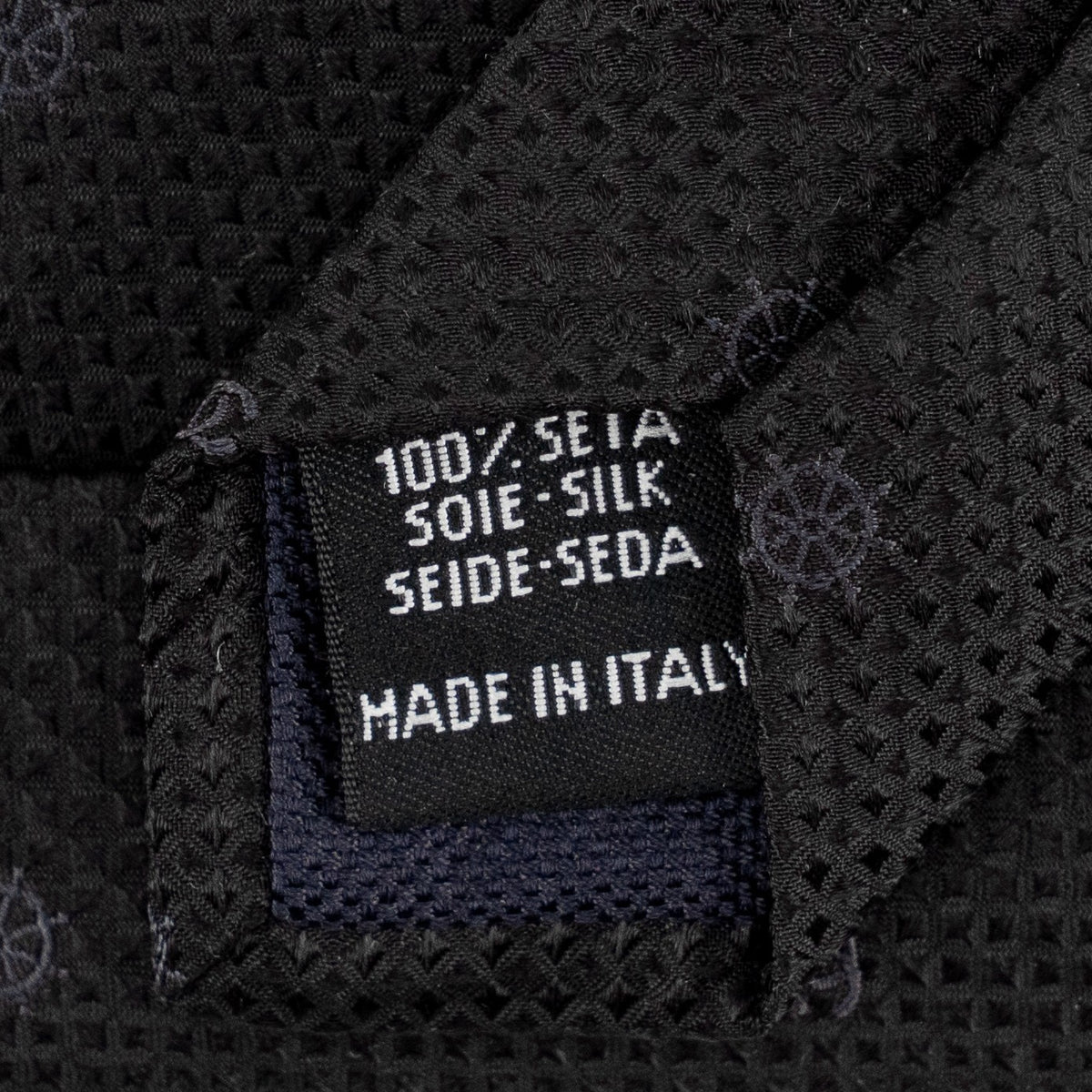 $300 CHANEL PARIS Midnight Blue Tie Jacquard 100% Silk  - Made in Italy