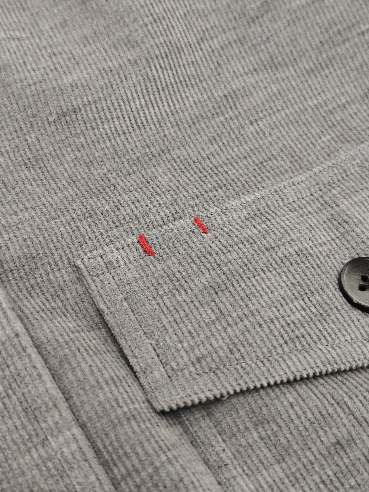 $1200 ISAIA NAPOLI Gray Hand-Sewn Overshirt Jacket Corduroy Cotton Size XL