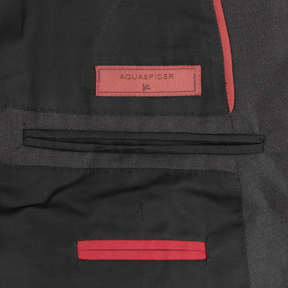 $7120 ISAIA "Gregorio" Dark Gray Suit Hand-Sewn Wool Aquaspider Water Repellent