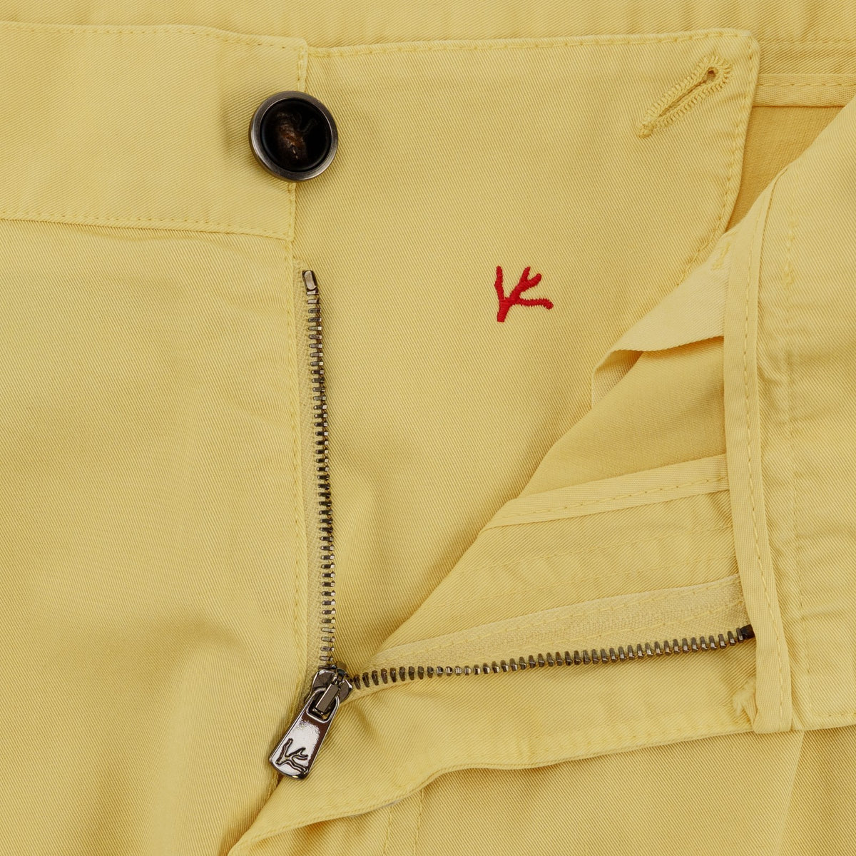 690$ ISAIA NAPOLI Yellow 5 Pockets Denim Pant Cotton Regular Fit 38 US / 54 EU